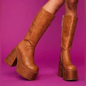 BRATZ Leather Knee-High Platform Boots